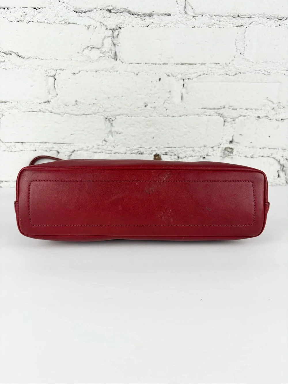 Coach Red Leather Shoulder Bag with Gold Hardware